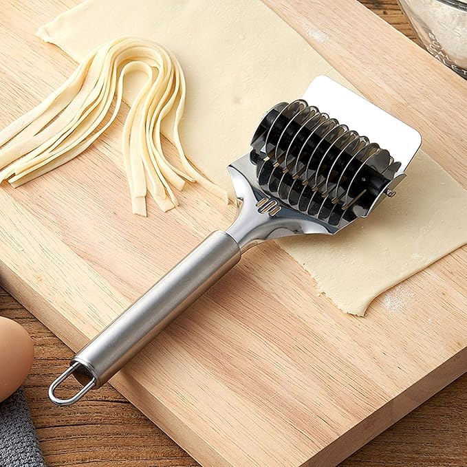 MeeTo High Grade Stainless Steel Noodle Lattice Roller Docker Dough Cutter Pasta Spaghetti Maker for Kitchen Cooking Tools (1) - Image 3