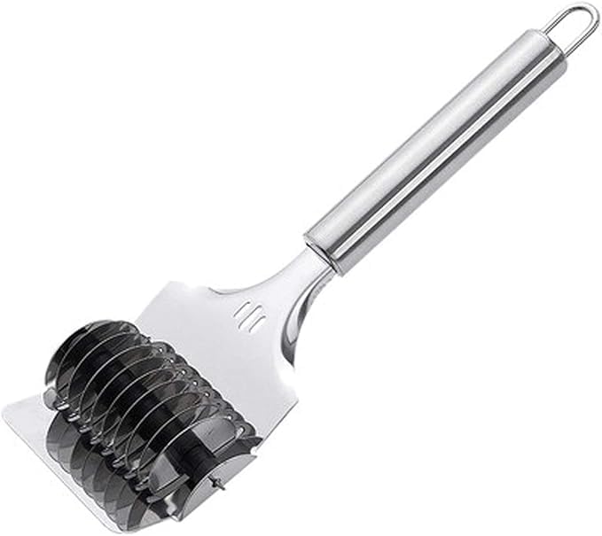 MeeTo High Grade Stainless Steel Noodle Lattice Roller Docker Dough Cutter Pasta Spaghetti Maker for Kitchen Cooking Tools (1) - Image 2