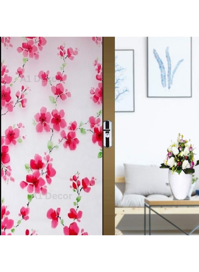 A1 Decor A1 Decor Frosted Glass Window FilmPrivacy Glass StickerGlass FilmFrosted StickersDecorative Glass StickersWindow Glass FilmsHome Glass Film StickersRED Rose 12x96 Inchs Pack1 