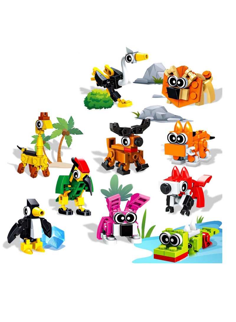 SYOSI 10 Pack Animals Building Blocks, Party Favors for Kids, 30 Kinds of Animal Figures 720 PCS Building Blocks Toys Set, Building Sets Stem Toys for Birthday Party Gift, Goodie Bags, Prize  - Image 1