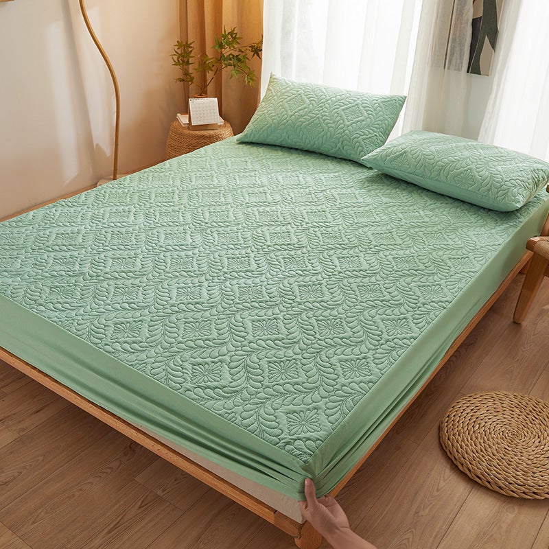 Fittedsheets Waterproof Quilted Bed Hat Bedspread El Protective Cover Sanding Dust Cover Urine Proof - Image 1