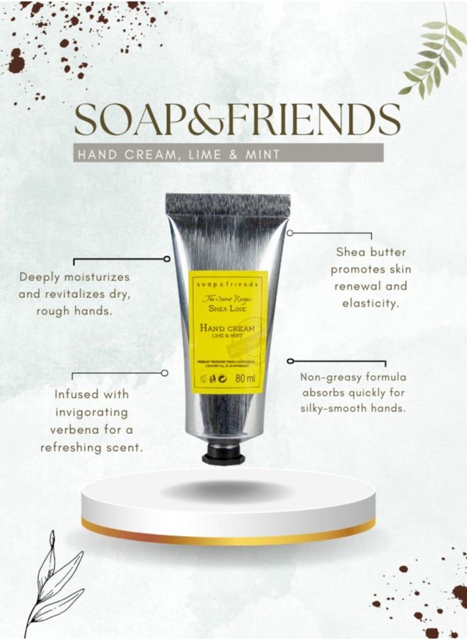 Soap&Friends Soap&Friends Lime & Mint Hand Cream 80ml – Refreshing Moisturizer with 20% Organic Shea Butter – Natural, Cruelty-Free Hand Cream for Hydration  - Image 3