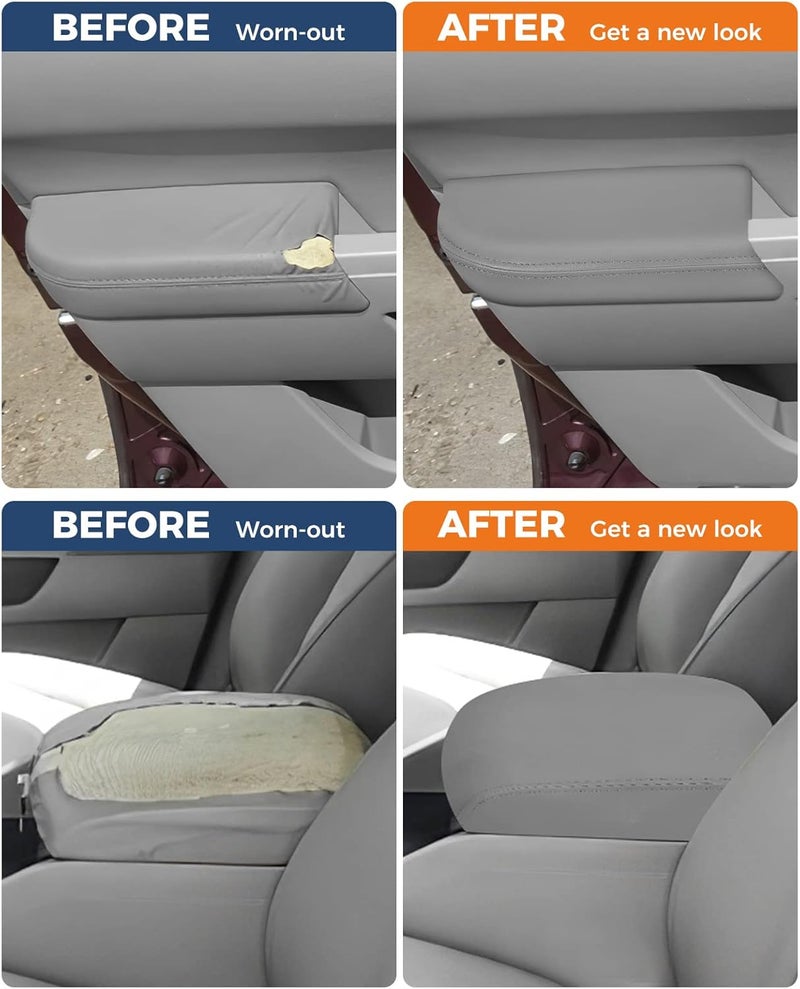 ISSYAUTO Center Console Cover and Front Door Panel Armrest Cover Kit Compatible with 2009-2015 Pilot, Gray Armrest Replacement. Must-Have Christmas Thanksgiving Gifts for Men Women. - Image 2