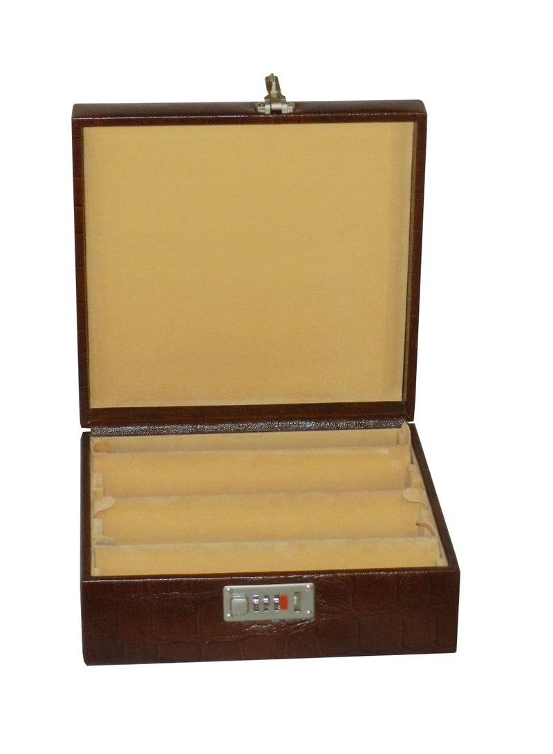 LAVERI LEATHER Laveri Genuine Leather Bracelet Jewelry Box with 3 Removable Rolls - Holder Stores Bracelets, Bangles & Watches Bangle Vanity Box REMOVABLE Vanity Box Removable Vanity Box  - Image 1