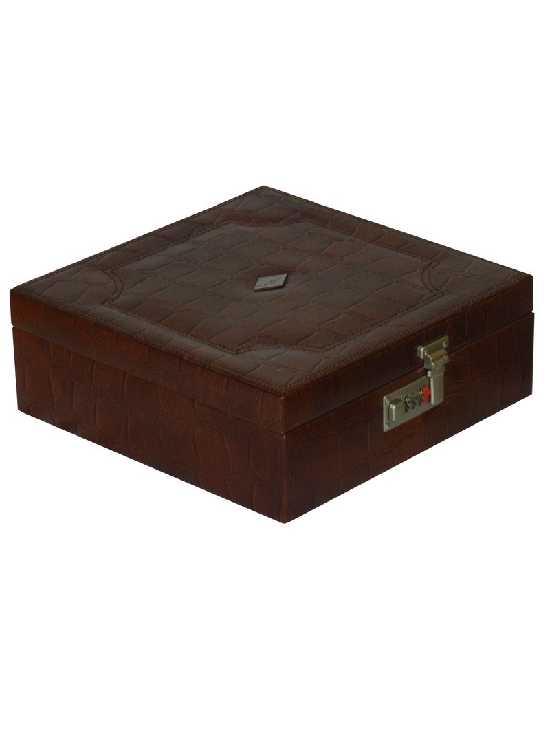 LAVERI LEATHER Laveri Genuine Leather Bracelet Jewelry Box with 3 Removable Rolls - Holder Stores Bracelets, Bangles & Watches Bangle Vanity Box REMOVABLE Vanity Box Removable Vanity Box  - Image 5