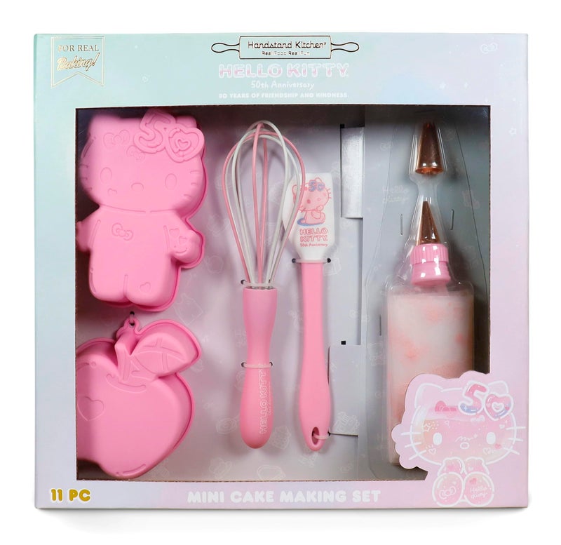 Handstand Kitchen Hello Kitty Commemorative 50th Anniversary Cake Baking Set with Kitty and Apple Mini Cake Molds and More