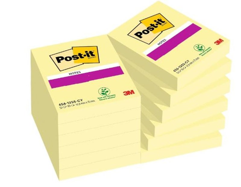 3M Post It - 656 Notes Yellow 2X3In