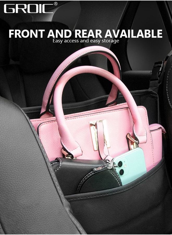 GROIC - Car Purse Holder Between Seats,Car Handbag Holder for Front Seat,Large Capacity Automotive Car Organizers Between Seats for Phones Documents Cups and More - Image 1