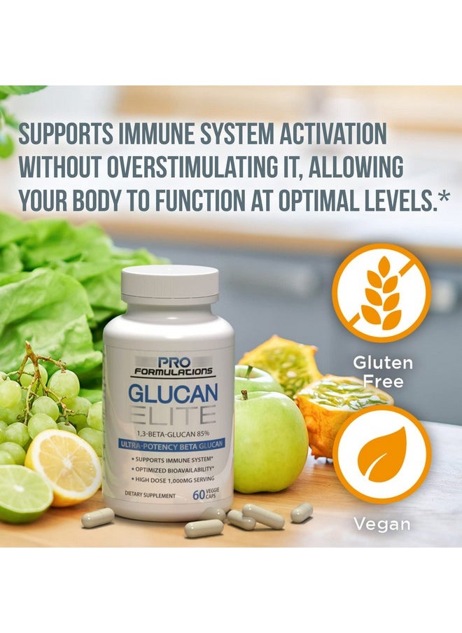 Pro Formulations MD - Glucan Elite 85% Beta 13D Glucan 500Mg 60 Vcaps Ultrapotency Beta Glucan Highest Bioavailability With Bgfimmune Superior Immune System Support - Image 1
