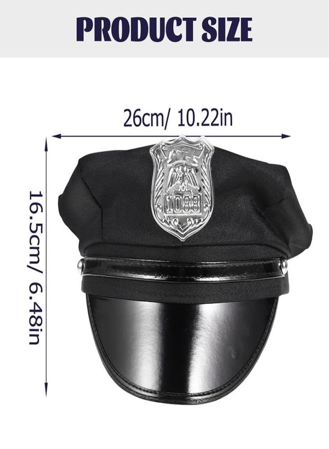 LABRIMP Hat, COSTUME HEADWEAR for Men, Police Hat, Halloween Costume Accessories, Black, 26x23cm, Cloth, PU - Image 2