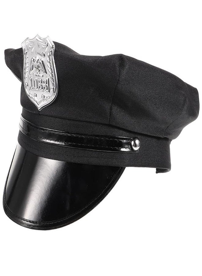 LABRIMP Hat, COSTUME HEADWEAR for Men, Police Hat, Halloween Costume Accessories, Black, 26x23cm, Cloth, PU - Image 1