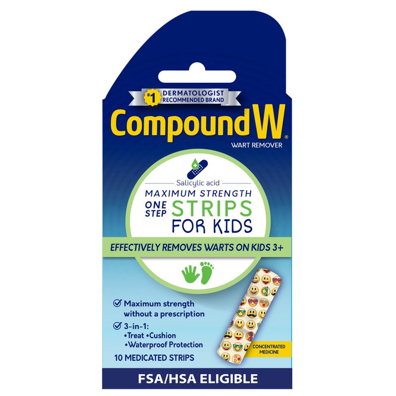 Compound W One Step Wart Remover Strips for Kids 10 Medicated Strips - Image 3