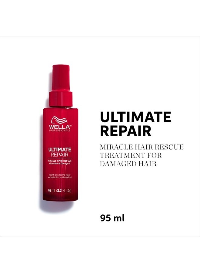 Wella Professionals Ultimate Repair Miracle Hair Rescue Leave-in, For Damaged Hair, 90 Seconds Repair, Detangle, 99% Less Breakage, Vegan, With AHA & Omega 9 To Rebond The Hair | 95 ml - Image 2