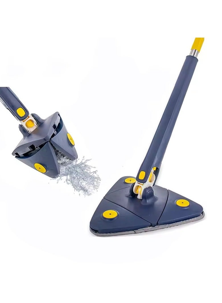 دينكس ممسحة تنظيف مثلثة متعددة الوظائف قابلة للدوران 360 درجة بمقبض طويل من الستانلس ستيل تعمل بالضغط والسحب جافة ورطبة للارضيات والنوافذ والسقف - من دينكس - Image 1