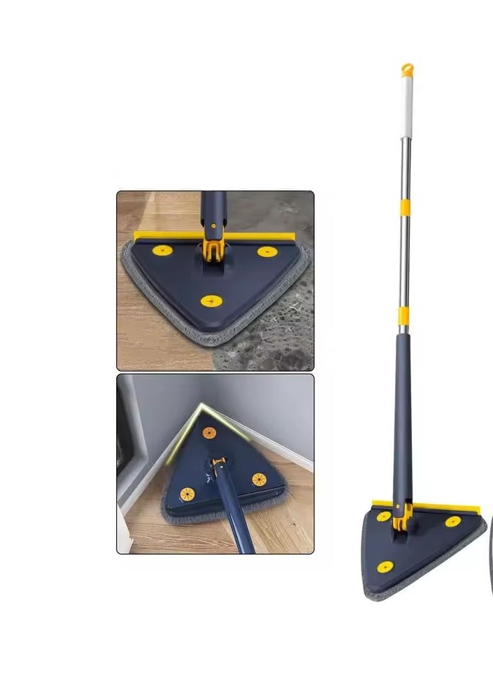 دينكس ممسحة تنظيف مثلثة متعددة الوظائف قابلة للدوران 360 درجة بمقبض طويل من الستانلس ستيل تعمل بالضغط والسحب جافة ورطبة للارضيات والنوافذ والسقف - من دينكس - Image 3