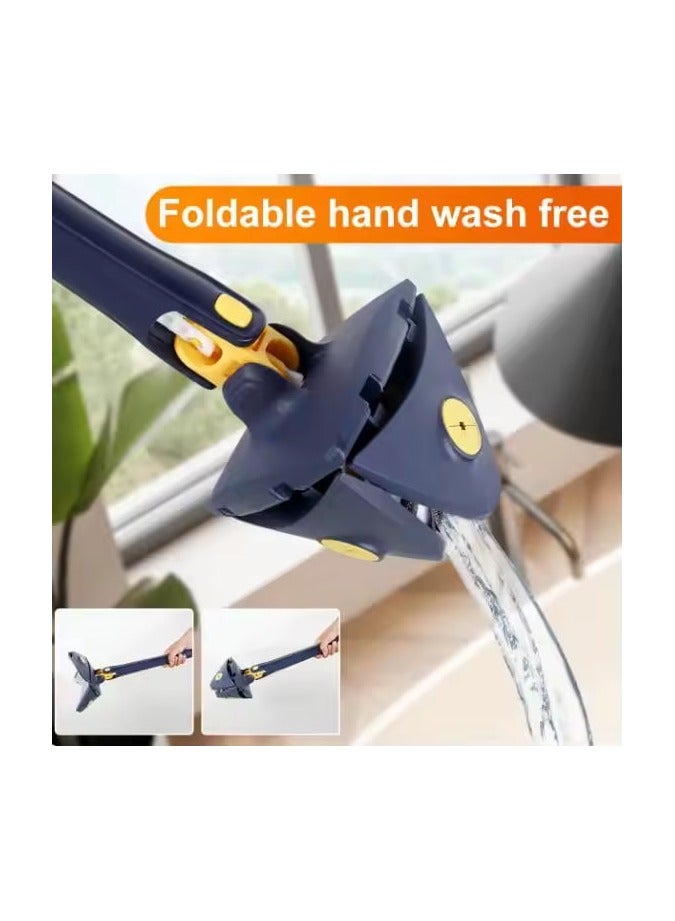 دينكس ممسحة تنظيف مثلثة متعددة الوظائف قابلة للدوران 360 درجة بمقبض طويل من الستانلس ستيل تعمل بالضغط والسحب جافة ورطبة للارضيات والنوافذ والسقف - من دينكس - Image 4