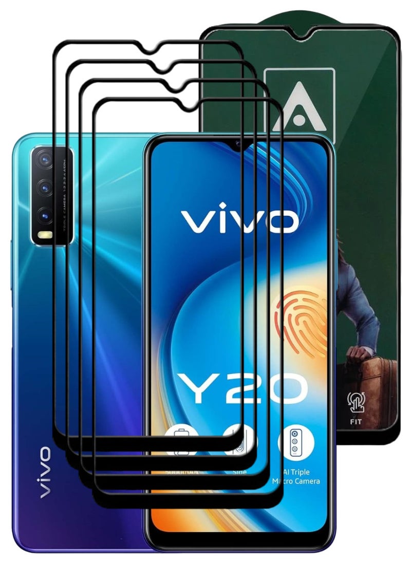 ACLIX 4 Pieces Antistatic ESD Dustproof Premium Quality High Definition Tempered Glass Screen Protector Designed For vivo Y20 - Image 1