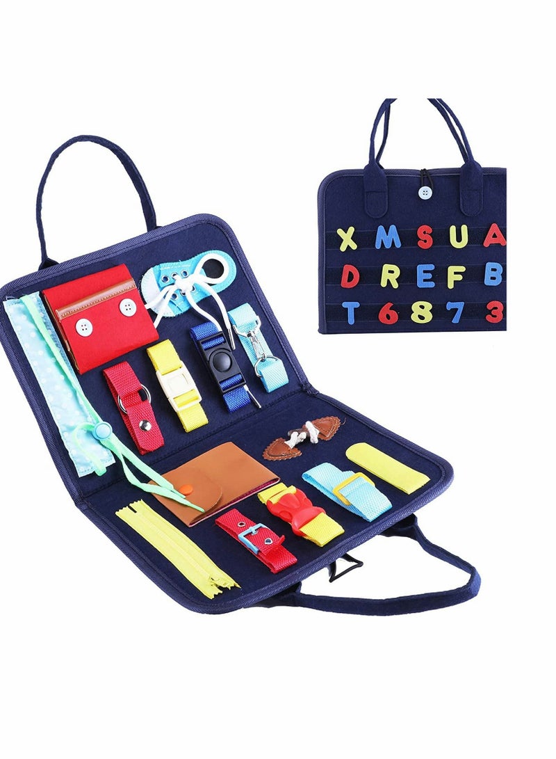 Toddler Felt Busy Board Toys Ages 1-6 / Alphabet Spell Cognition, Learning Activities for Fine Motor Skills Travel Toy, Montessori Sensory Early Educational Toys Gift for Toddlers - Image 1