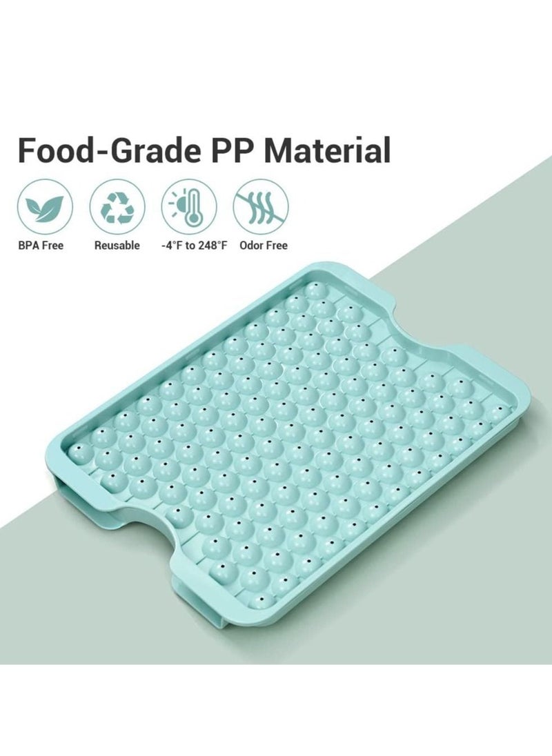 Generic - Ice Trays for Freezer, Mini Ice Cube Tray with Lid and Bin, 123*3 Pcs Small Round Ice Cube Trays Easy Release, Mini Ice Maker, Crushed Ice Tray for Chilling Coffee Drinks (3 Pack, Blue) - Image 1