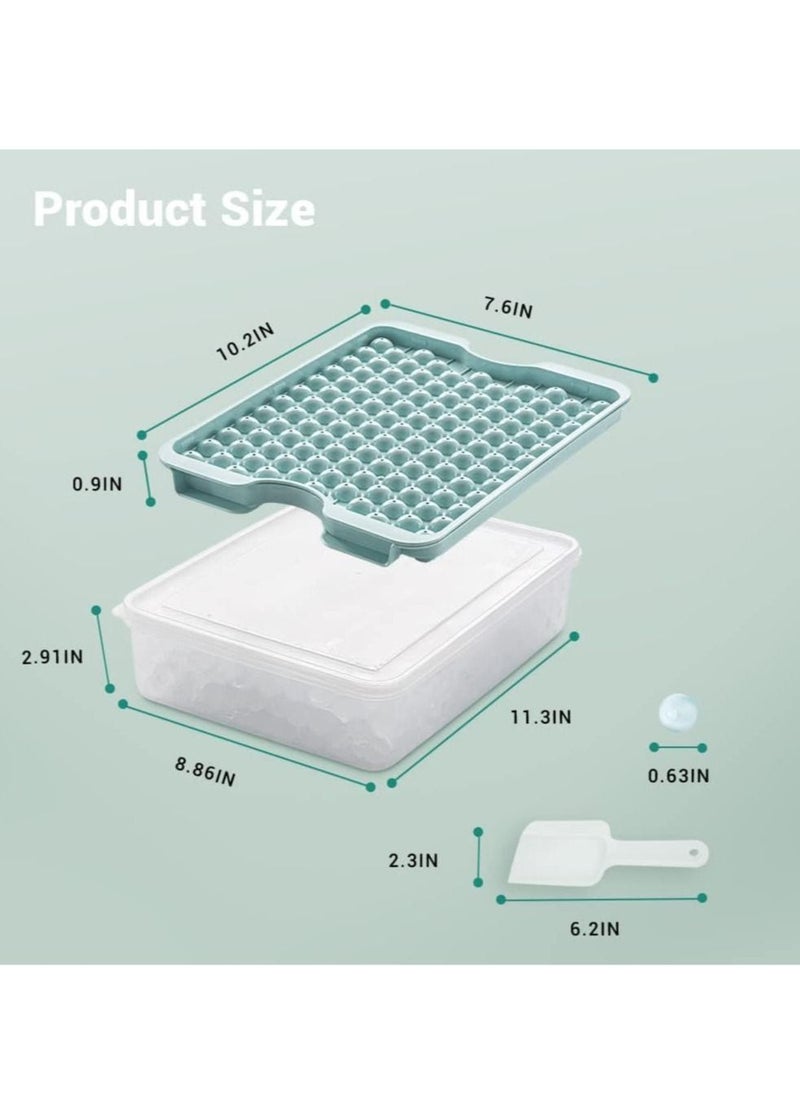 Generic - Ice Trays for Freezer, Mini Ice Cube Tray with Lid and Bin, 123*3 Pcs Small Round Ice Cube Trays Easy Release, Mini Ice Maker, Crushed Ice Tray for Chilling Coffee Drinks (3 Pack, Blue) - Image 1