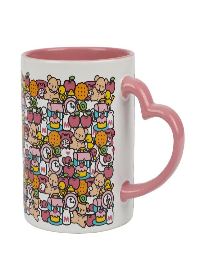 Bioworld Hello Kitty Mug with Pink Heart Shaped Handle - 16oz Ceramic Mug - Image 4