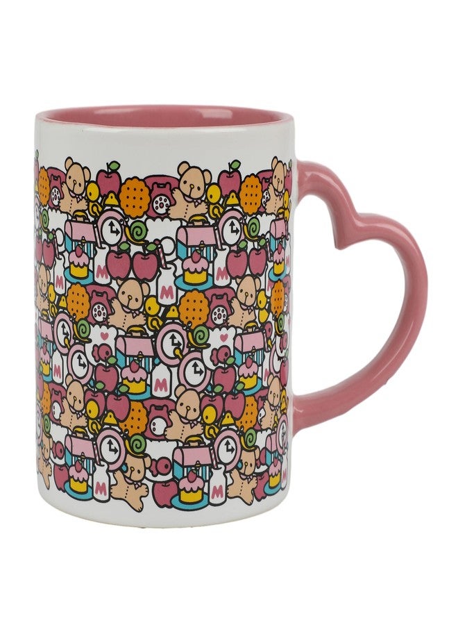 Bioworld Hello Kitty Mug with Pink Heart Shaped Handle - 16oz Ceramic Mug - Image 2