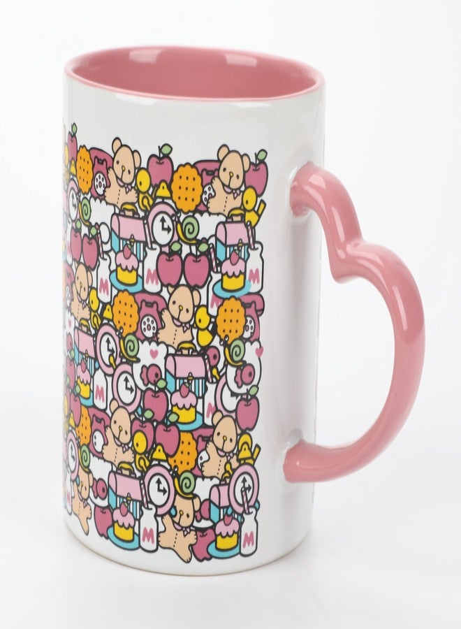 Bioworld Hello Kitty Mug with Pink Heart Shaped Handle - 16oz Ceramic Mug - Image 5