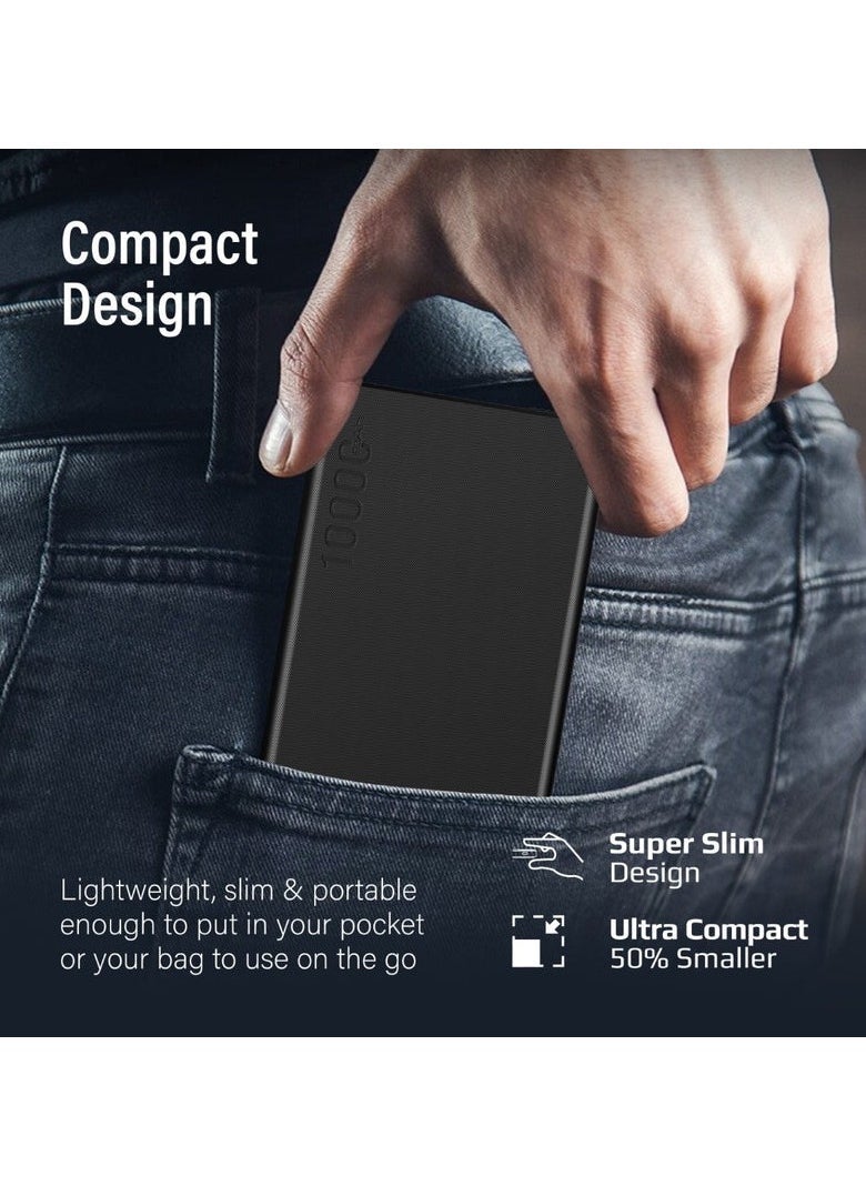 Promats Promate Bolt-10Pro 10000mAh Compact Smart Charging Power Bank with Dual USB-A & USB-C Output  - Image 5