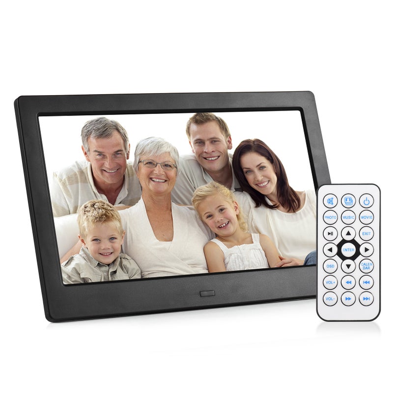 10.1 Inch Digital Photo Frame Desktop Electronic Album IPS Screen Photo/ Video/ Music/ Clock/ Calendar Functions with Backside Stand Remote Control - Image 1