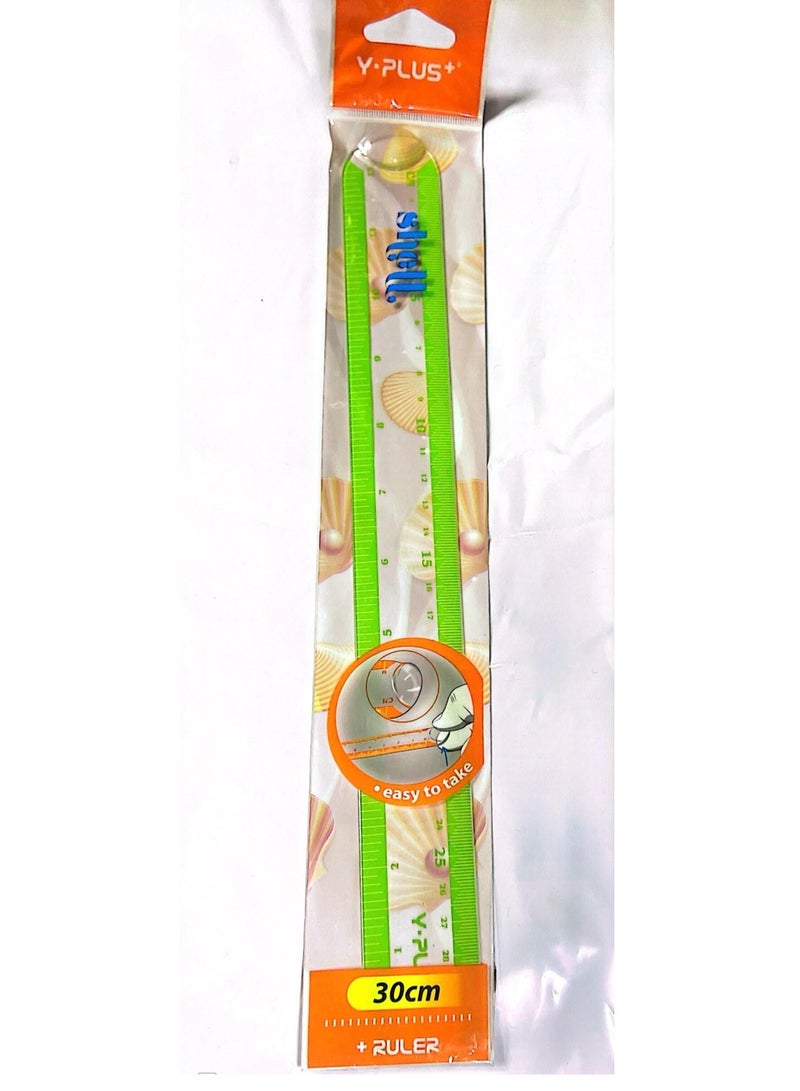 Shell Plastic Ruler 30cm Length Assorted Color