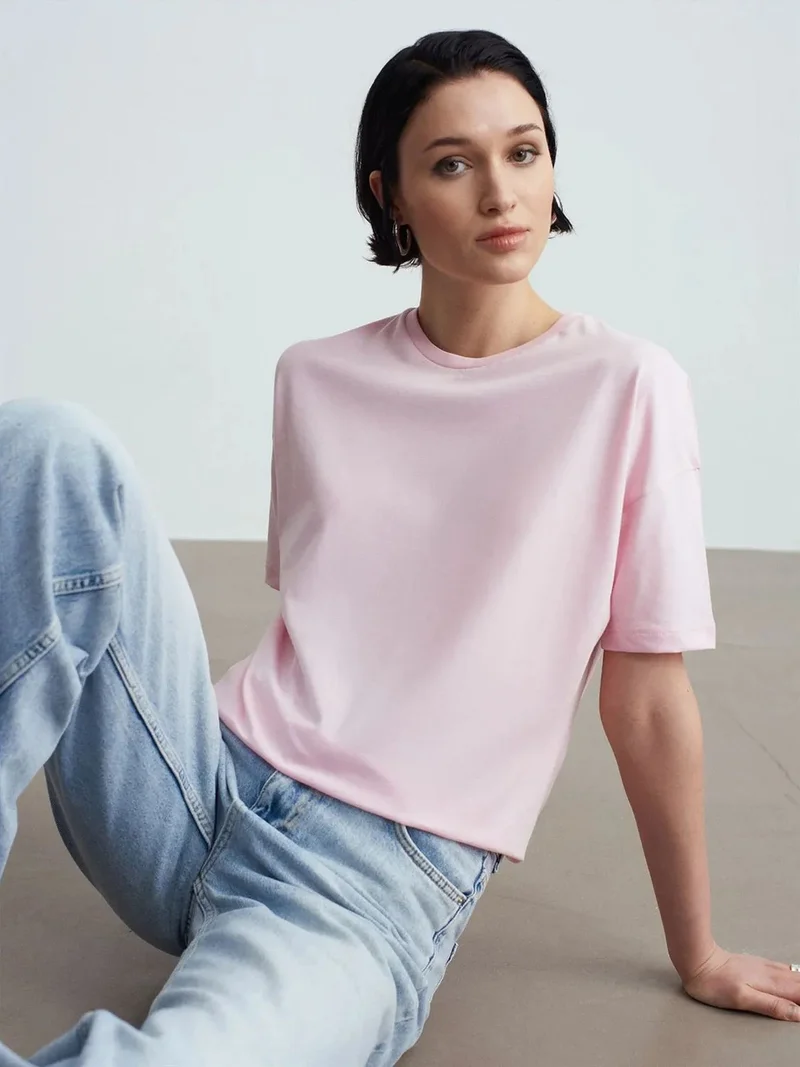 ديلفين DILVIN Women's Cotton Crew Neck T-Shirt