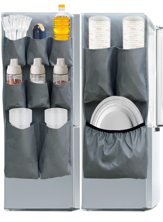 Fairooth Mini Fridge Caddy Organizer 60" x 12.6" Fridge Hanging Organizers Household Dorm Refrigerator Caddy Storage Organizer with 11 Large Pockets for Home Dorm Kitchen Flatware Storage Organization - Image 1