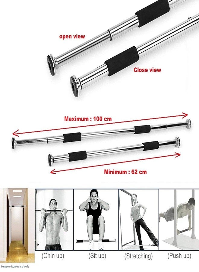 Forgesy Pull-101 Sport Multi Door Gym Bar, Youth (Silver) - Image 3