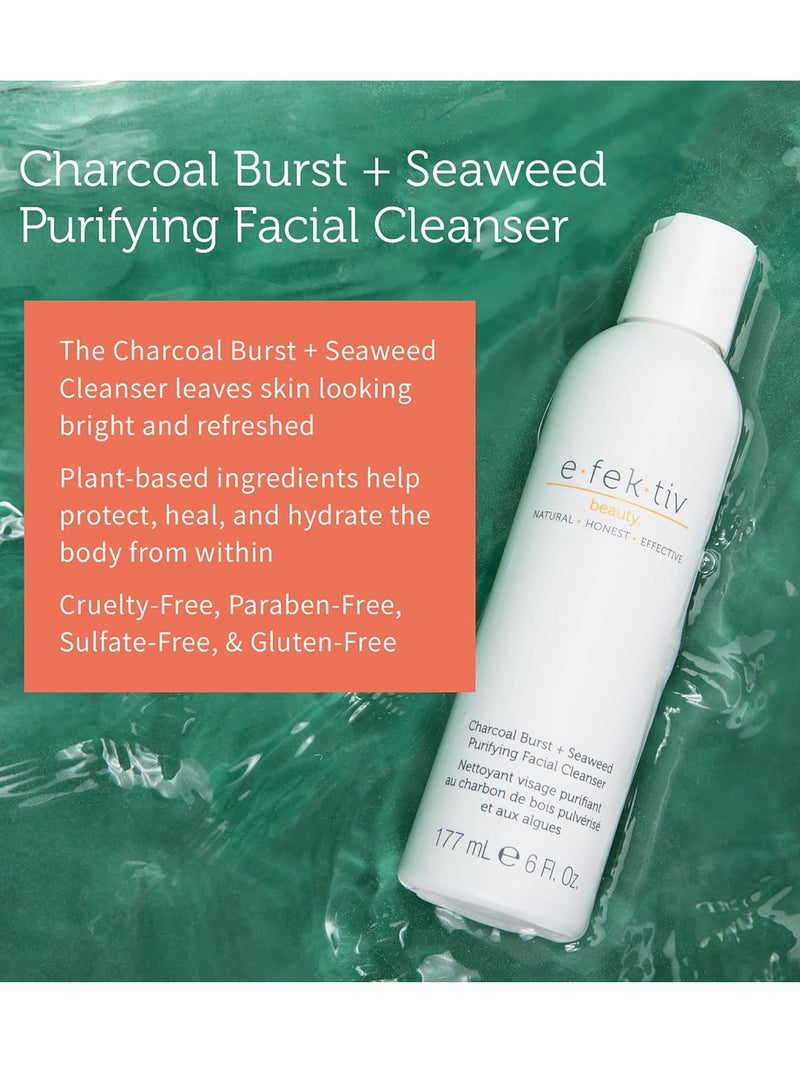 e.fek.tiv beauty Charcoal Burst Plus Seaweed Purifying Facial Cleanser - Gently Cleanses Pores - Clarifying Formula Helps Prevent Blemishes - Rare, Specially Sourced Ingredients - Clean Beauty - 6 oz - Image 2