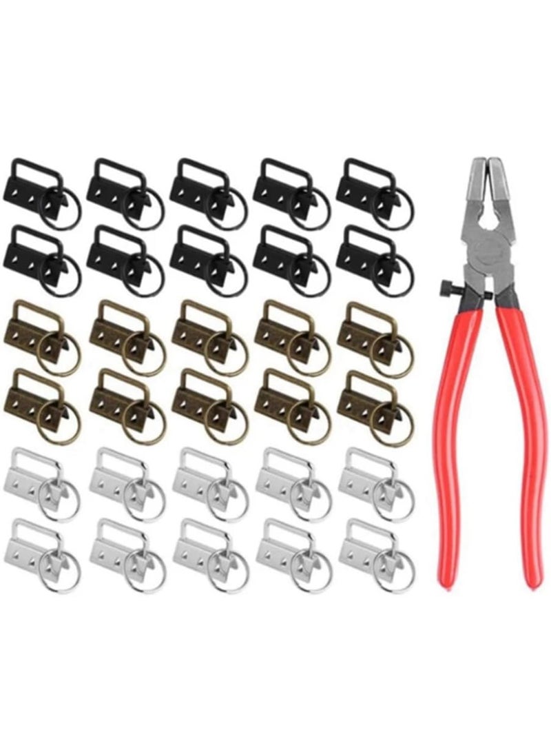 GGOOT 31 Pieces of 32Mm Keychain Hardware Kit is Suitable for Wrist Clamp Lanyard Keychain DIY Tools Easy to Use  - Image 1