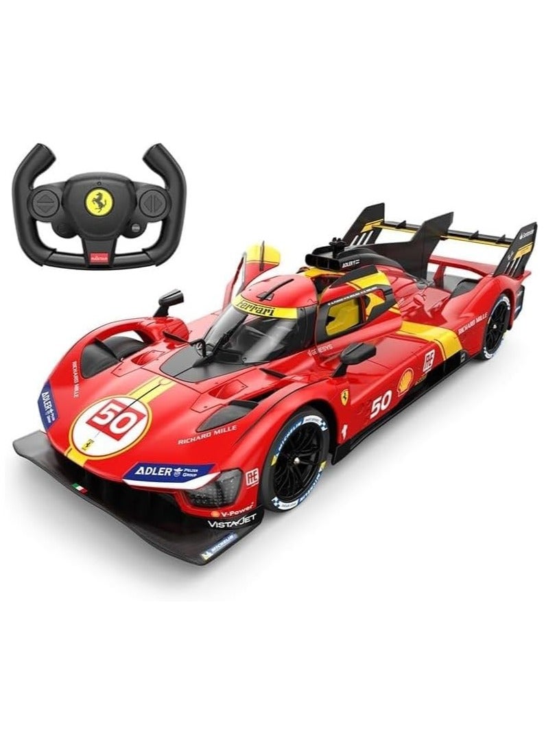 RASTAR 1/14 Scale Ferrari 499P #50 Le Mans Champion Remote Control Car – Official Licensed RC Model with LED Lights, Manual Opening Doors, Dual-Grip Controller – 2.4GHz – Metallic Red - Image 5