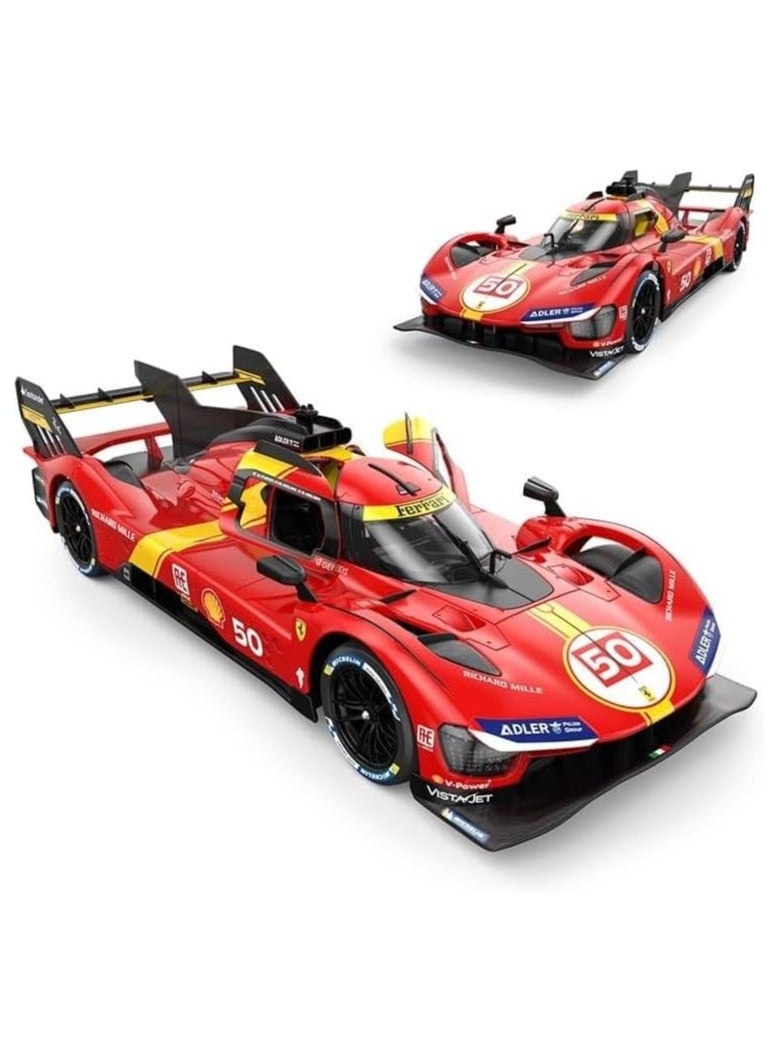 RASTAR 1/14 Scale Ferrari 499P #50 Le Mans Champion Remote Control Car – Official Licensed RC Model with LED Lights, Manual Opening Doors, Dual-Grip Controller – 2.4GHz – Metallic Red - Image 3