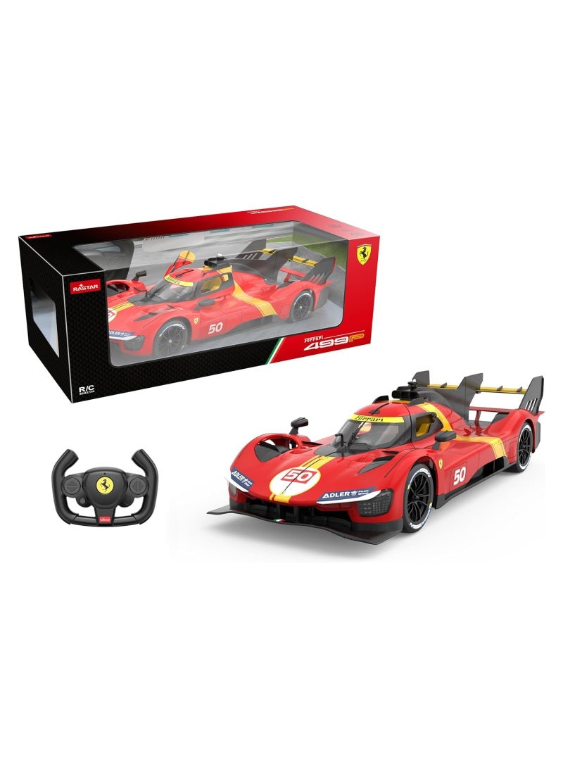 RASTAR 1/14 Scale Ferrari 499P #50 Le Mans Champion Remote Control Car – Official Licensed RC Model with LED Lights, Manual Opening Doors, Dual-Grip Controller – 2.4GHz – Metallic Red - Image 4