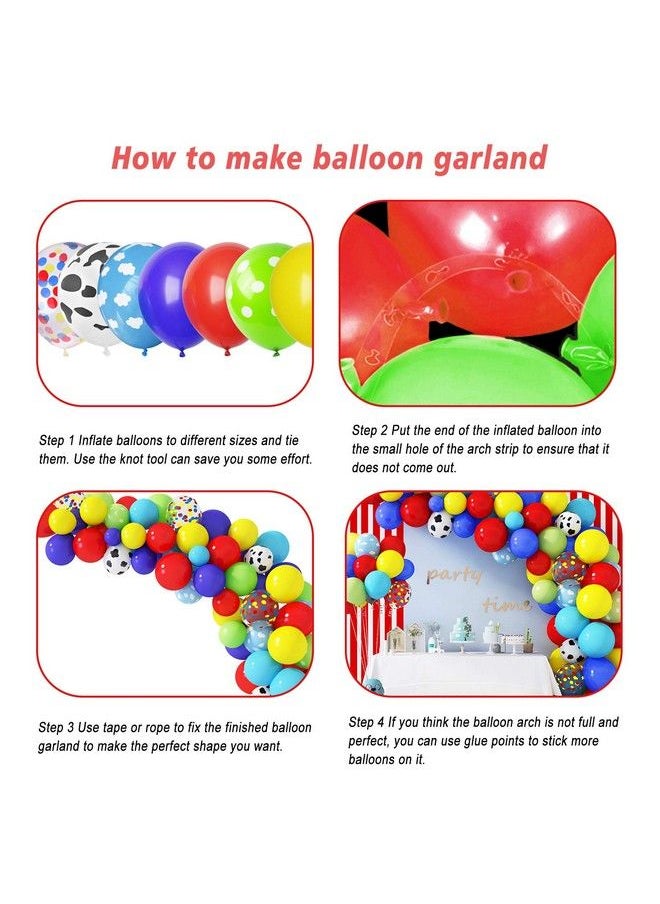 Amandir 152Pcs Toy Inspired Story Balloons Arch Garland Kit, Cow Pattern Cloud Yellow Red Blue Green Confetti Latex Balloons For Kids Toy Inspired Story Theme Birthday Party Supplies Decorations  - Image 4