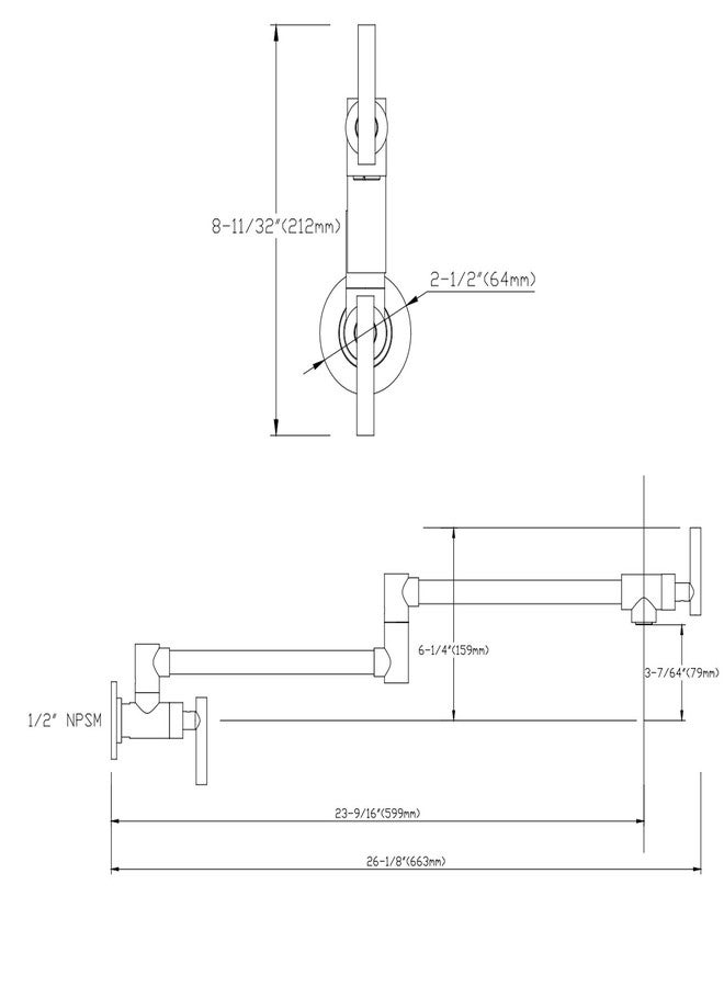 SUMERAIN Pot Filler Faucet Wall Mount,Brushed Nickel Finish and Dual Swing Joints Design - Image 5