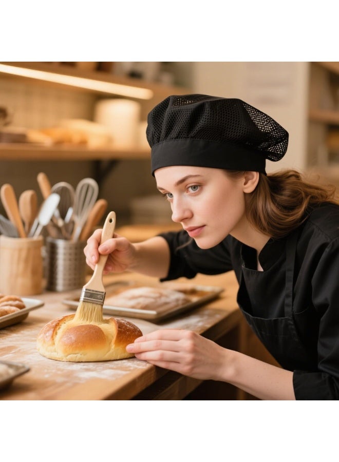 4 Pack Chefs Hat Adjustable Kitchen Cooking Chefs Cap Food Service Hair Nets Mesh Cooking Hats Restaurant Beanie - Image 5