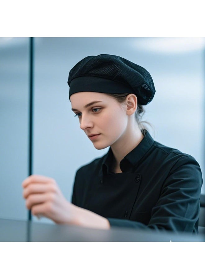 4 Pack Chefs Hat Adjustable Kitchen Cooking Chefs Cap Food Service Hair Nets Mesh Cooking Hats Restaurant Beanie - Image 4