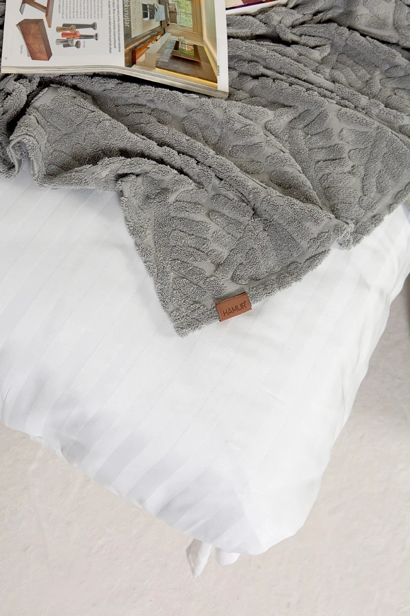 هامور Dough Scandinavian Bedspread Set Double Set Bohemian Punch Punch Pattern Forest Gray