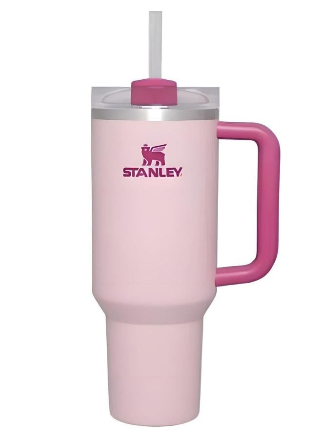 Stanley 40oz Stanley Quencher H20 Flowstate Stainless Steel Vacuum Insulated Tumbler with Lid and Straw for Water, Iced Tea or Coffee, Smoothie More, Cream (Flamingo Pink) - Image 1