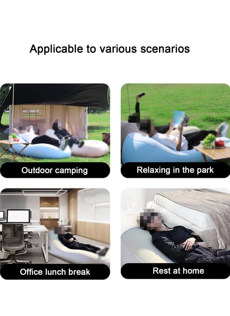 ENJOY - Inflatable Sofa, Heavy Duty Inflatable Sofa Inflatable Lounger Air Cushion Sofa Bed Portable Beach Bed Camping Chair Air Sofa Sofa Hammock Good for Hiking, Khaki - Image 1