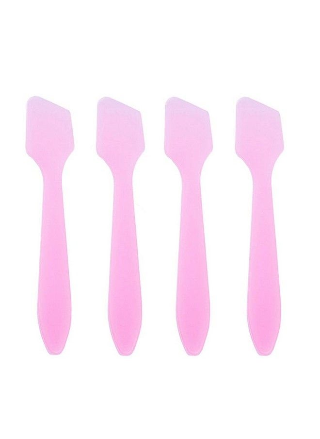 ericotry 100Pcs Disposable Plastic Mini Cosmetic Spatula Scoop Cosmetic Skin Care Facial Cream Spatulas For Mixing And Sampling (Pink)  - Image 1