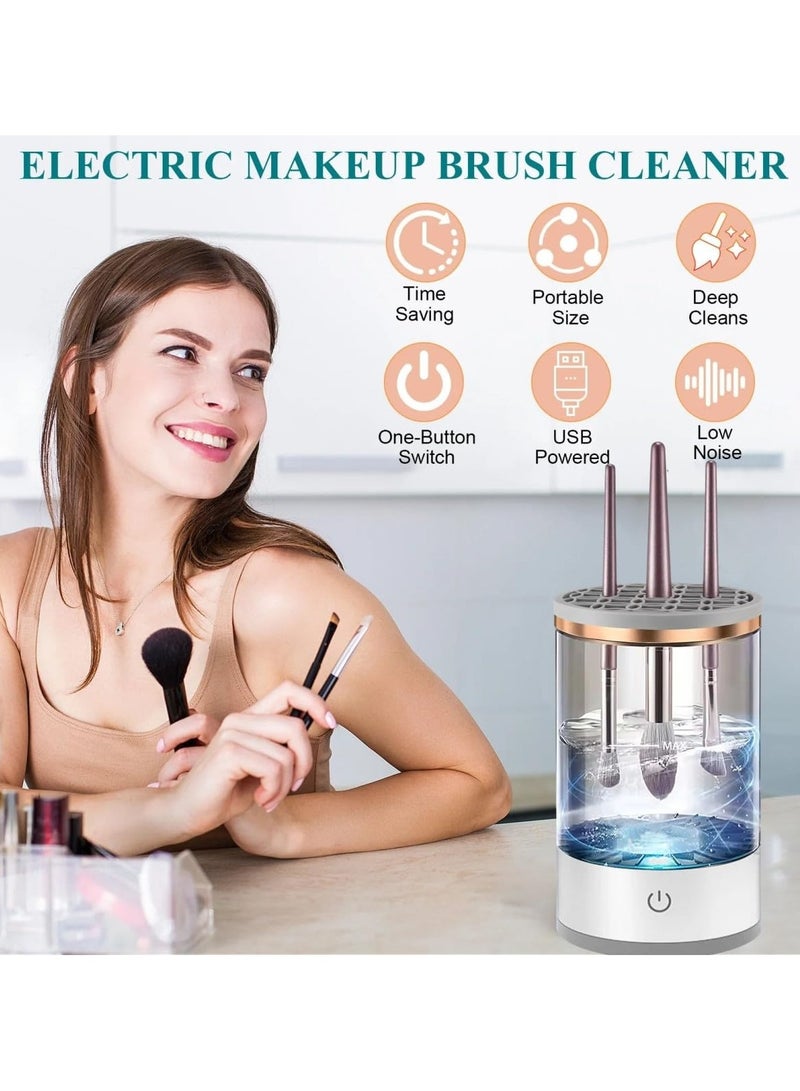Makeup Brush Cleaner, Auto-Rotating Brush Cleaner for Deep Cleaning, Electric Makeup Brush Cleaner, Automatic Spinning Cosmetic Brush Cleaner, One-Click Operation, Suitable for All of Makeup Brushes  - Image 1
