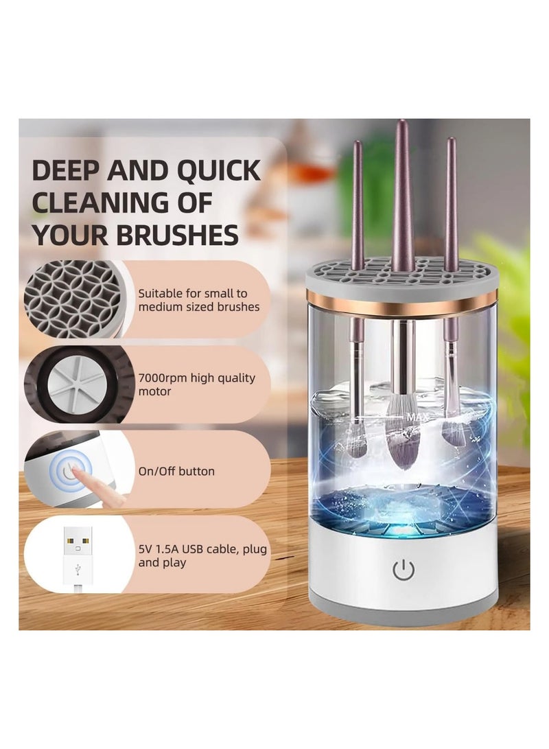 Makeup Brush Cleaner, Auto-Rotating Brush Cleaner for Deep Cleaning, Electric Makeup Brush Cleaner, Automatic Spinning Cosmetic Brush Cleaner, One-Click Operation, Suitable for All of Makeup Brushes  - Image 3