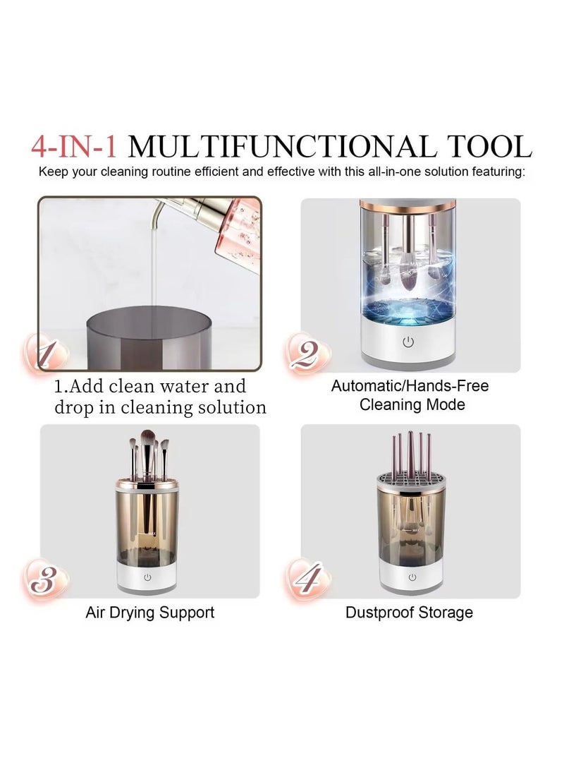 Makeup Brush Cleaner, Auto-Rotating Brush Cleaner for Deep Cleaning, Electric Makeup Brush Cleaner, Automatic Spinning Cosmetic Brush Cleaner, One-Click Operation, Suitable for All of Makeup Brushes  - Image 5