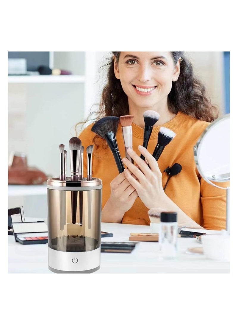 Makeup Brush Cleaner, Auto-Rotating Brush Cleaner for Deep Cleaning, Electric Makeup Brush Cleaner, Automatic Spinning Cosmetic Brush Cleaner, One-Click Operation, Suitable for All of Makeup Brushes  - Image 4